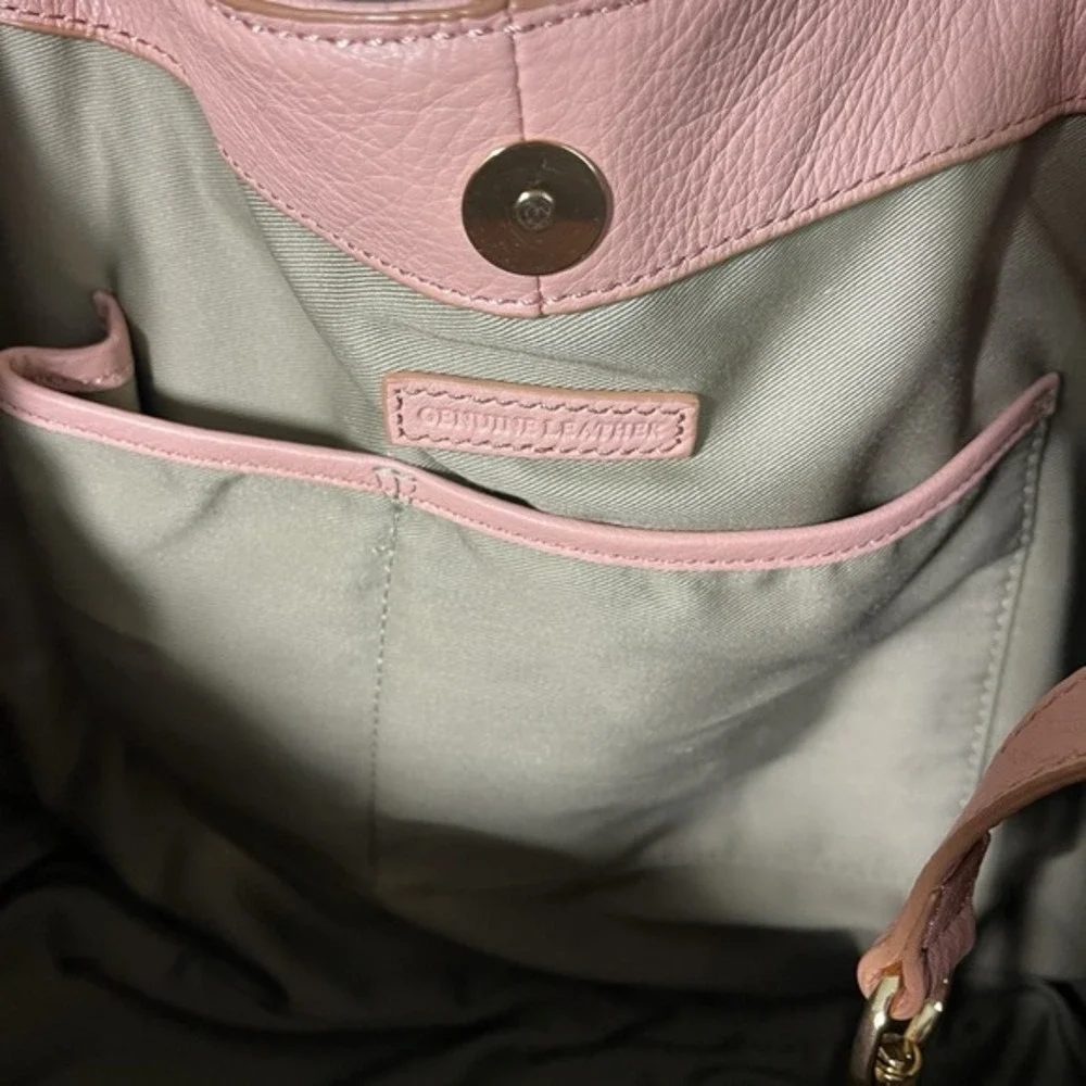 GILI Got It Love It Large LEATHER Soft Pink Satchel Crossbody Hobo‎ Bag PURSE
